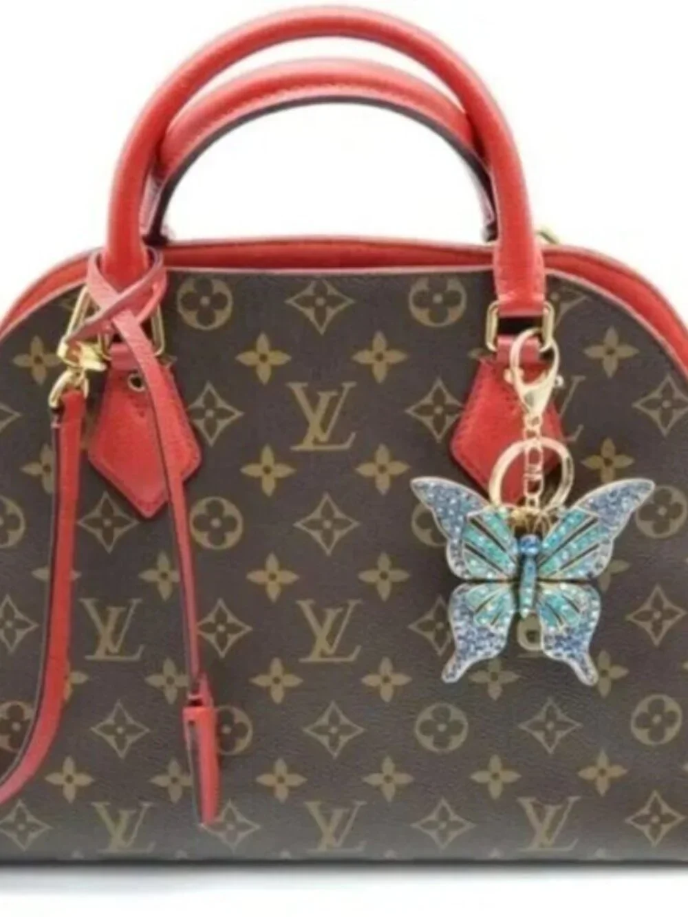 LV Authentic Gold Padlock 🔒 Key Set w/ Unbranded Butterfly Keychain Charm